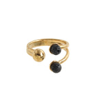 Load image into Gallery viewer, Gold plated steel ring with adaptable lava