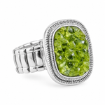 Load image into Gallery viewer, Adjustable peridot medallion ring