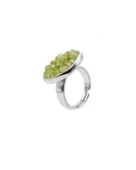 Load image into Gallery viewer, Peridot zamak ring adaptable round g