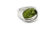 Anillo elástico con chips de olivina