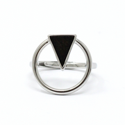 Anillo plata y madera de palmera