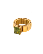 Load image into Gallery viewer, Olivine gold plated steel ring