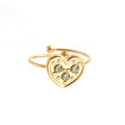Gold-plated steel heart ring with peridot