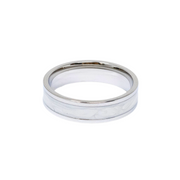 Men's steel ring with mother-of-pearl