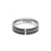 Men's steel ring with cubic zirconia