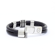 Smooth double leather bracelet 3pcs