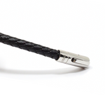 Load image into Gallery viewer, Black leather and steel bracelet