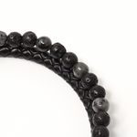 Load image into Gallery viewer, Lava leather bracelet, jasper, black clasp