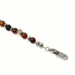 Load image into Gallery viewer, 316L Steel Bracelet with Lava and Tiger's Eye