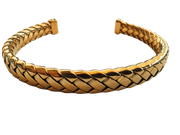 Men's gold-plated steel semi-rigid bracelet