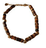 Load image into Gallery viewer, Brazalete coco y acero con baño oro