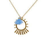 Load image into Gallery viewer, Lava blue gold plated steel pendant