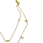 Double olivine gold plated steel pendant