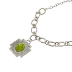 Load image into Gallery viewer, Large peridot cross chain pendant