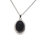 Load image into Gallery viewer, Black lava silver bath pendant