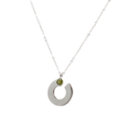 Sterling silver pendant with set peridot