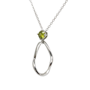 Silver and peridot pendant set