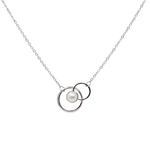 Load image into Gallery viewer, Silver double pearl circle pendant