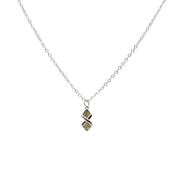 Sterling silver X-shaped pendant with peridot chips
