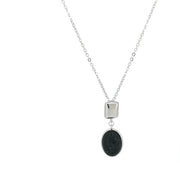 Sterling silver Lava Duo pendant with volcanic lava
