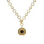 Load image into Gallery viewer, Lava gold plated steel cross pendant