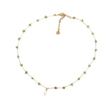 Load image into Gallery viewer, Gold-plated steel pendant with peridot chips and pearl