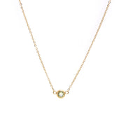 Colgante acero baño oro 1 olivina