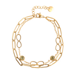 Load image into Gallery viewer, Double olivine gold plated steel bracelet