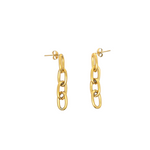Load image into Gallery viewer, Gold plated steel link earrings