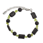 Load image into Gallery viewer, Lava and peridot bracelet