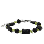Load image into Gallery viewer, Lava and peridot bracelet