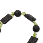 Load image into Gallery viewer, Lava and peridot bracelet