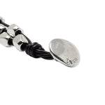 Load image into Gallery viewer, Silver plated lava leather bracelet