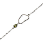 Load image into Gallery viewer, Silver Bracelet with Crimped Peridot