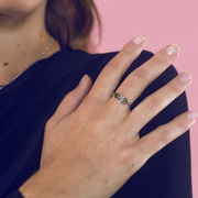 Peridot silver ring set