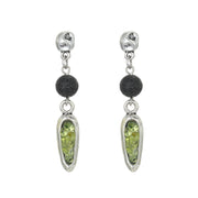 Pendientes de olivina y lava volcánica