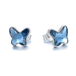 Load image into Gallery viewer, Pendiente de plata y Swarovski azul