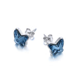 Load image into Gallery viewer, Pendiente de plata y Swarovski azul