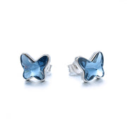 Pendiente de plata y Swarovski azul