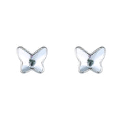 Pendiente de plata y Swarovski blanco