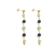 Pendientes de acero con baño de oro, lava volcánica y olivina