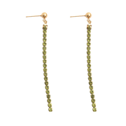 Gold-plated steel earrings with peridot stones