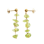 Load image into Gallery viewer, Pendientes acero baño oro chips olivina
