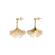 Gold-plated steel butterfly wing earrings