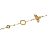 Load image into Gallery viewer, Gold plated olivine exagono steel bracelet