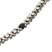 Zamak and volcanic lava bead bracelet, another view