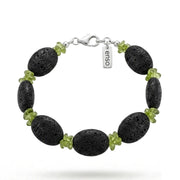 Pulsera de piedras de lava y olivina