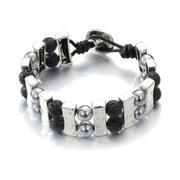 Pulsera doble de lava y metal
