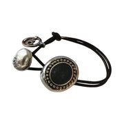 Pulsera baño plata cuero