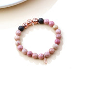 Pink quartzite aromatherapy bracelet, another view